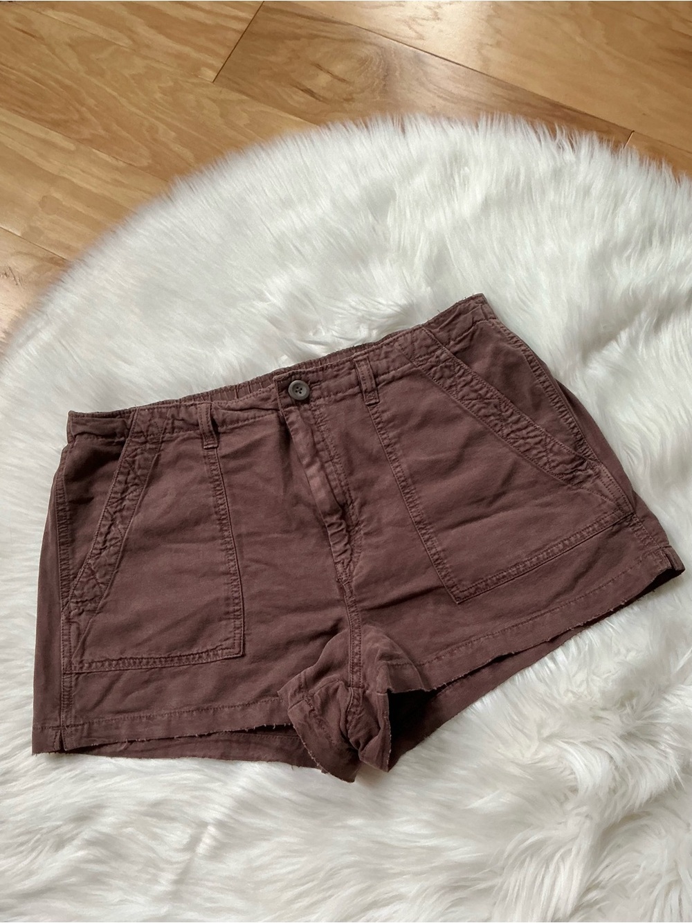 aerie Women's Brown Utility Cotton Shorts Size Large